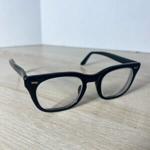Vintage USS 4 1/2–5 3/4 Black Eyeglasses Frames USA Military Style 48-22